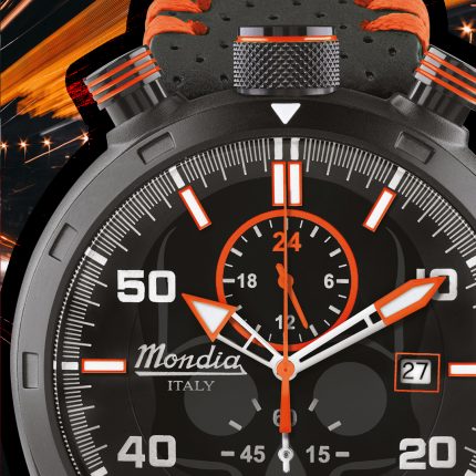 Orologio Cronografo Bolide Arancio Uomo Mondia Italy