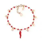 Bracciale Cornetto Rosso Cristalli e Cuori