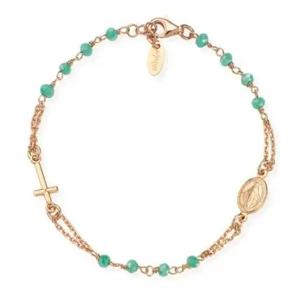 Bracciale rosario cristalli acqua marina