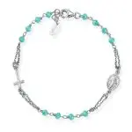 Bracciale Rosario Cristalli Verde Acqua