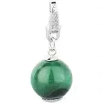 Charm Donna Rosato Detailes in Argento Malachite