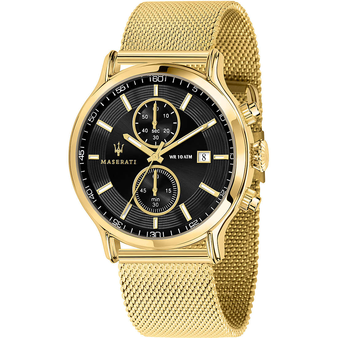 Orologio Maserati Epoca Uomo, Cronografo Al Quarzo, Cassa 42mm, Quadrante Blu, Cinturino Acciaio, Impermeabile 10 ATM, Garanzia 2 Anni