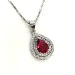 Tessia Collana Goccia Rubino Doppio Giro Zirconi