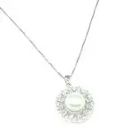 Tessia Collana con Pendente Tondo Perla e Zirconi